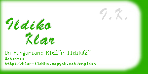 ildiko klar business card